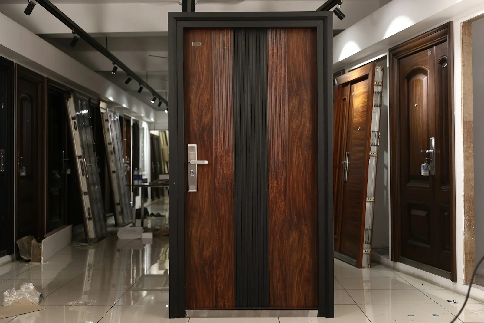 A room with a bunch of doors in it A room with a bunch of doors in it