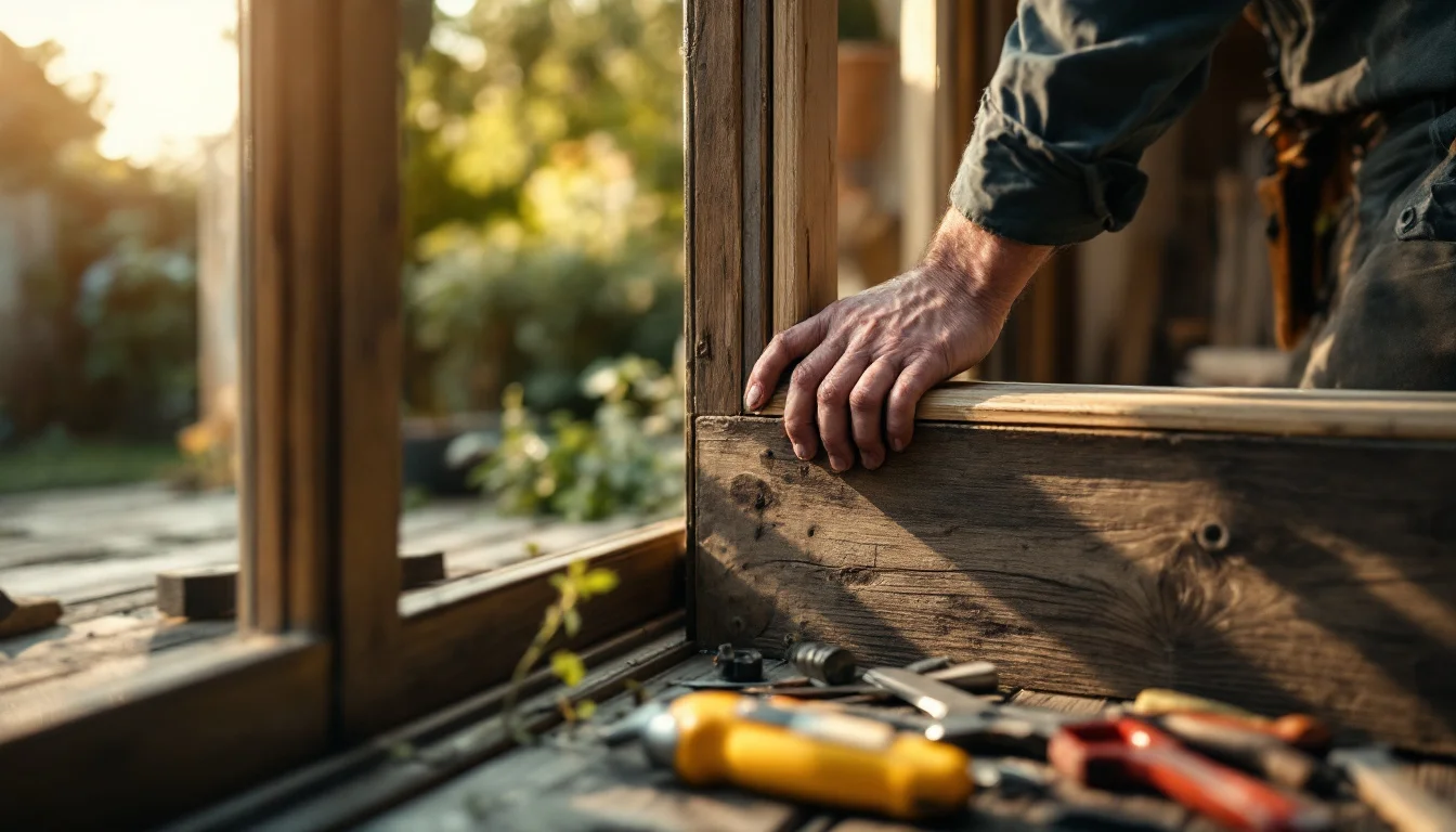 How To Choose External Doors — A local Glenrothes installer measuring and fitting a new external door on a resi How To Choose External Doors — A local Glenrothes installer measuring and fitting a new external door on a resi